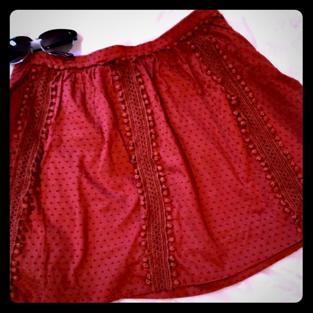 Jcrew Mini Skirt w/ Lace/Raised Dot Detail Size 6